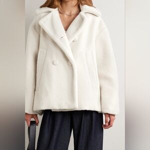 PROENZA SCHOULER WHITE LABEL Teddybear Double Breasted Fleece Jacket S Org $695